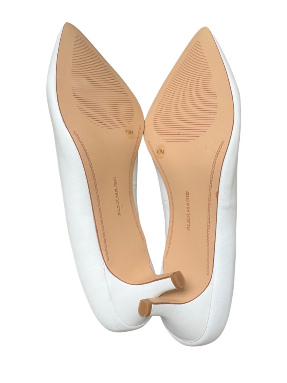 π€ Alex Marie White Leather Kitten Heel Pumps Size 10 NIB - Picture 7 of 8